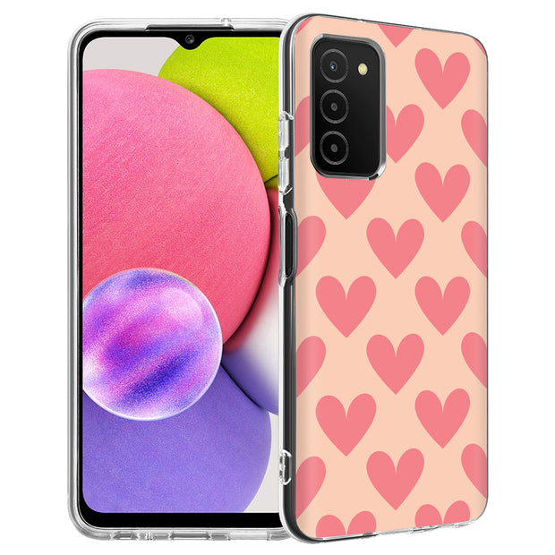 Red Hearts Print Slim Cover For Samsung Galaxy A (A42, A35, A25, A15, A11, A03S), Print in USA