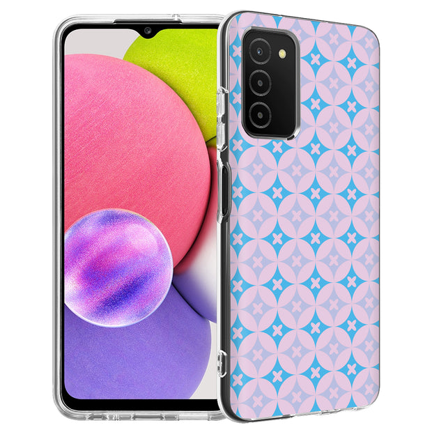 Blue X Circle Print Slim Cover For Samsung Galaxy A (A42, A35, A25, A15, A11, A03S), Print in USA