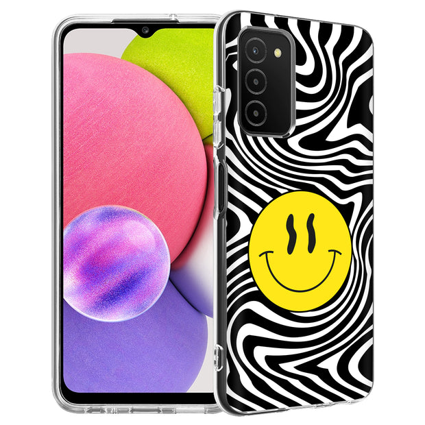 Trippy Smiley Print Slim Cover For Samsung Galaxy A (A42, A35, A25, A15, A11, A03S), Print in USA