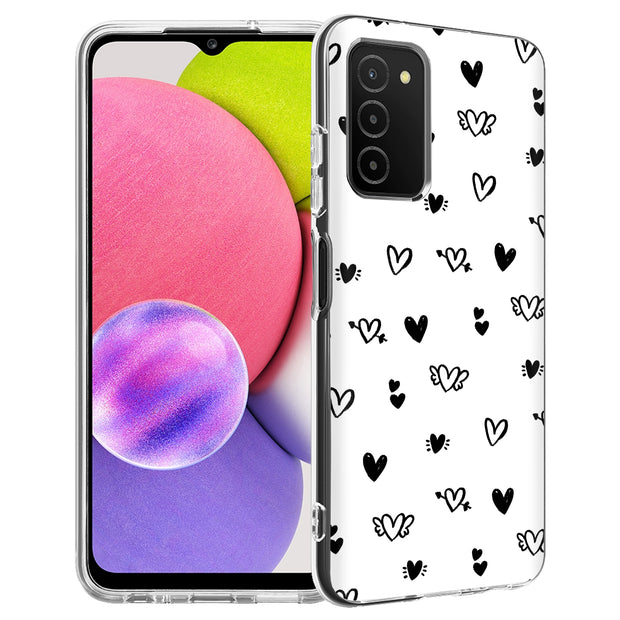 Flying Hearts Print Slim Cover For Samsung Galaxy A (A42, A35, A25, A15, A11, A03S), Print in USA