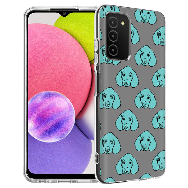 Blue Dog Print Slim Cover For Samsung Galaxy A (A42, A35, A25, A15, A11, A03S), Print in USA