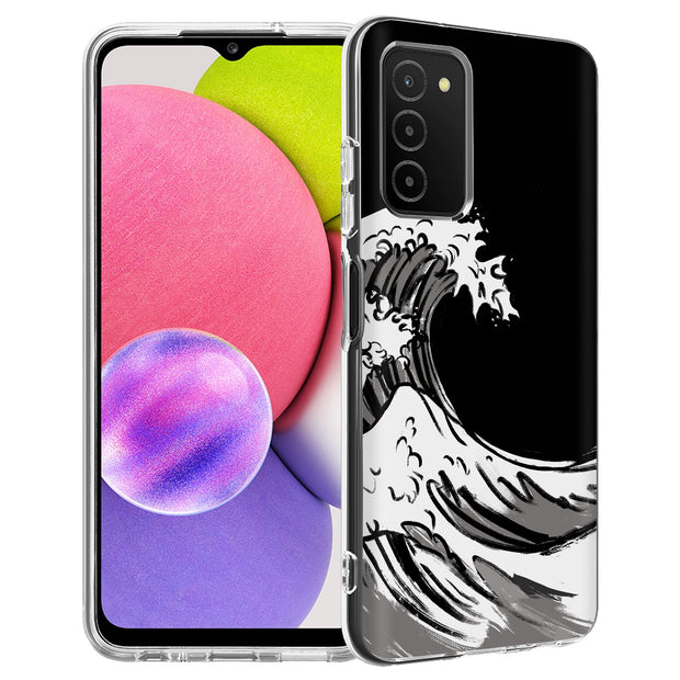 Japanese Waves Print Slim Cover For Samsung Galaxy A (A42, A35, A25, A15, A11, A03S), Print in USA