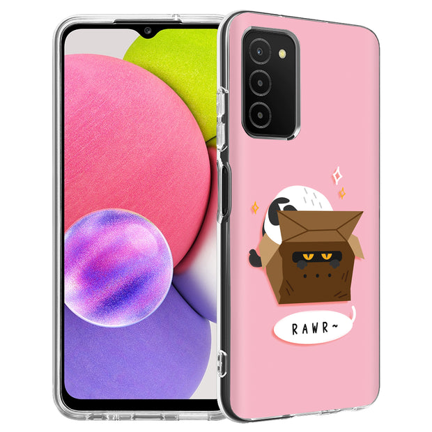 Cat Hide Box Print Slim Cover For Samsung Galaxy A (A42, A35, A25, A15, A11, A03S), Print in USA