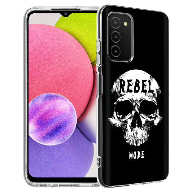 Rebel Skull Print Slim Cover For Samsung Galaxy A (A42, A35, A25, A15, A11, A03S), Print in USA