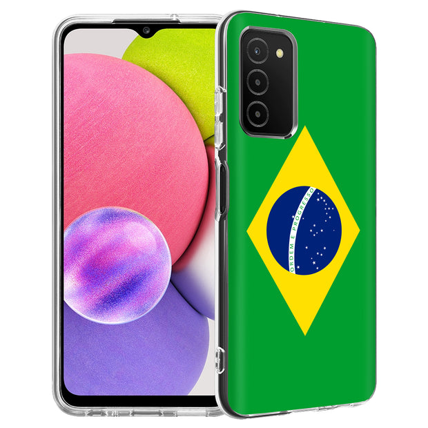 Flag Brazil Print Slim Cover For Samsung Galaxy A (A42, A35, A25, A15, A11, A03S), Print in USA