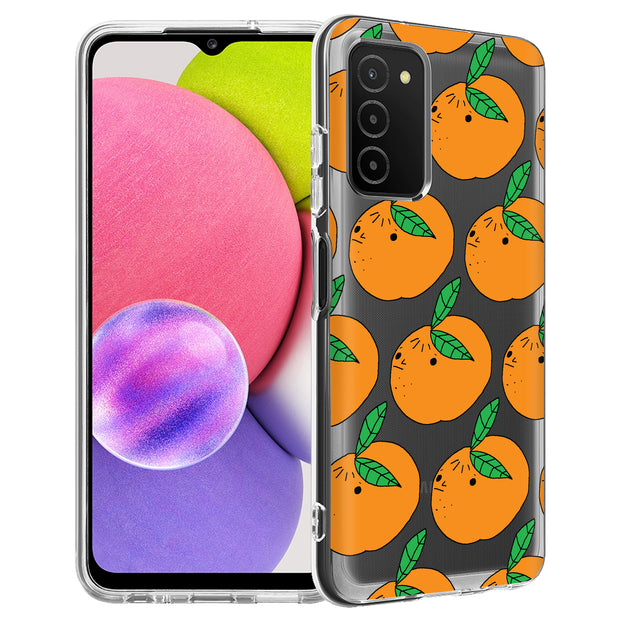 Orange Fruit Print Slim Cover For Samsung Galaxy A (A42, A35, A25, A15, A11, A03S), Print in USA