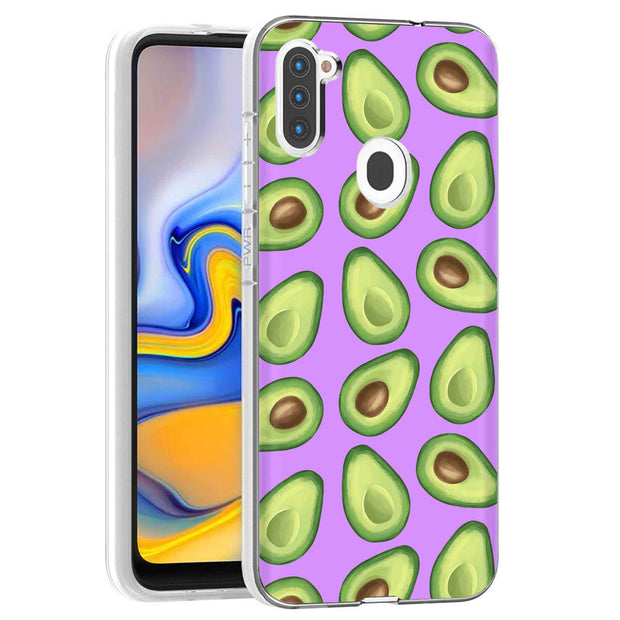 Green Avocado Print Slim Cover For Samsung Galaxy A (A42, A35, A25, A15, A11, A03S), Print in USA