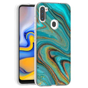 Gold Blu Marble Print Slim Cover For Samsung Galaxy A (A42, A35, A25, A15, A11, A03S), Print in USA