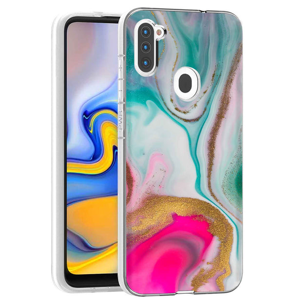 Colorful Marble Print Slim Cover For Samsung Galaxy A (A42, A35, A25, A15, A11, A03S), Print in USA