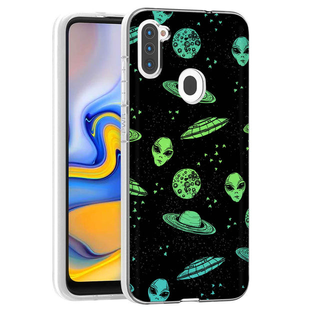 Space Alien Print Slim Cover For Samsung Galaxy A (A42, A35, A25, A15, A11, A03S), Print in USA