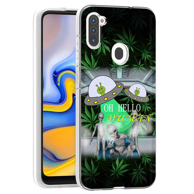Marijuana Alien Print Slim Cover For Samsung Galaxy A (A42, A35, A25, A15, A11, A03S), Print in USA