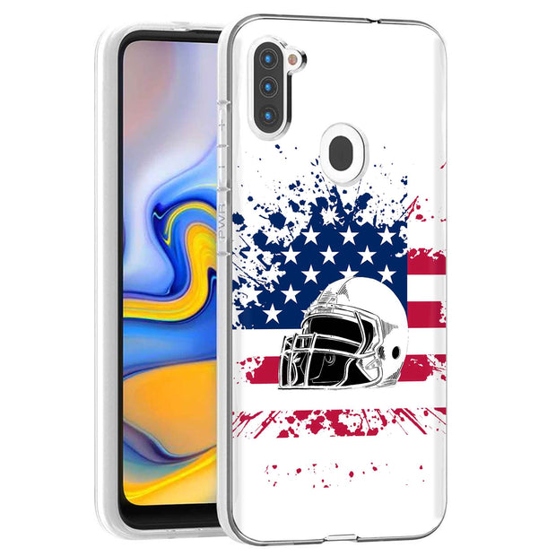 USA Flag Helmet Print Slim Cover For Samsung Galaxy A (A42, A35, A25, A15, A11, A03S), Print in USA