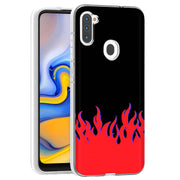 Red Flames Print Slim Cover For Samsung Galaxy A (A42, A35, A25, A15, A11, A03S), Print in USA