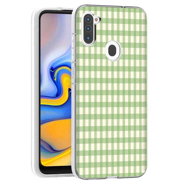 Green Lines Print Slim Cover For Samsung Galaxy A (A42, A35, A25, A15, A11, A03S), Print in USA