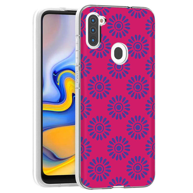 Flower Pink Print Slim Cover For Samsung Galaxy A (A42, A35, A25, A15, A11, A03S), Print in USA