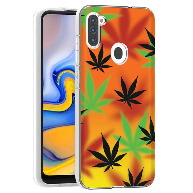 Color Marijuana Print Slim Cover For Samsung Galaxy A (A42, A35, A25, A15, A11, A03S), Print in USA