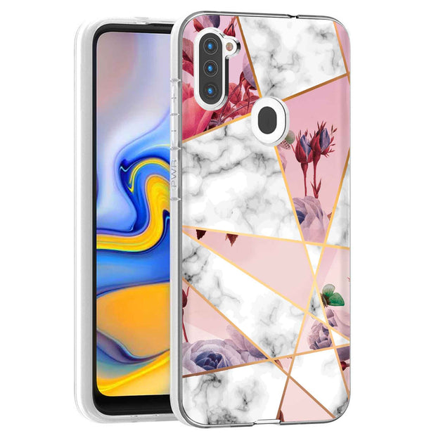 Marble Flower Print Slim Cover For Samsung Galaxy A (A42, A35, A25, A15, A11, A03S), Print in USA