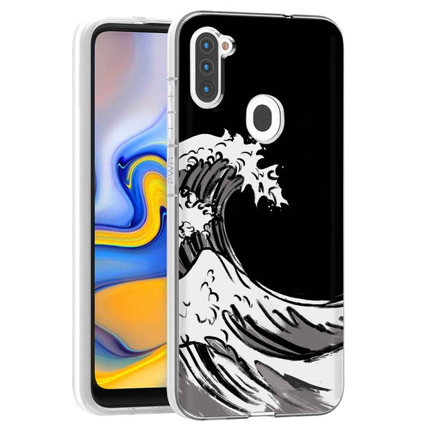 Japanese Waves Print Slim Cover For Samsung Galaxy A (A42, A35, A25, A15, A11, A03S), Print in USA