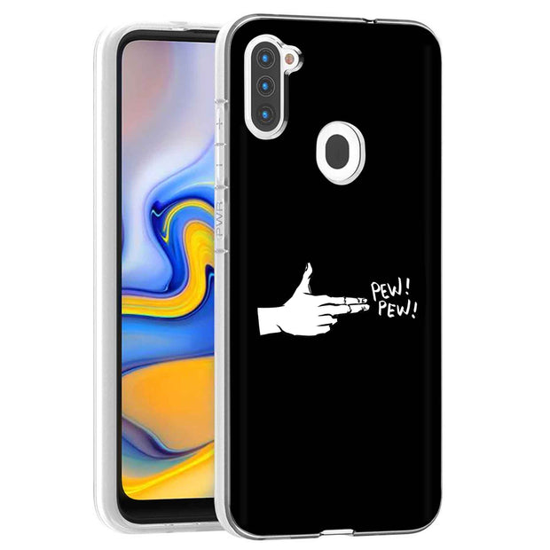 Pew Pew Hand Print Slim Cover For Samsung Galaxy A (A42, A35, A25, A15, A11, A03S), Print in USA