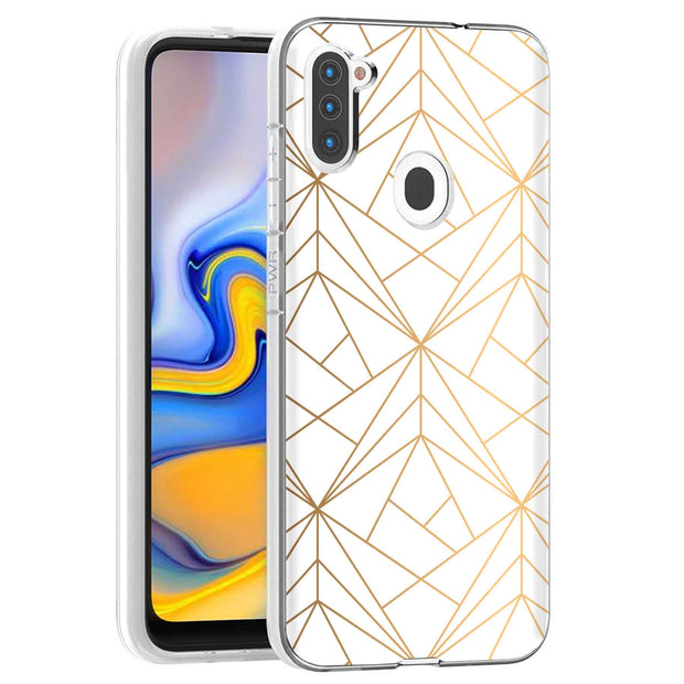 Golden Pattern Print Slim Cover For Samsung Galaxy A (A42, A35, A25, A15, A11, A03S), Print in USA