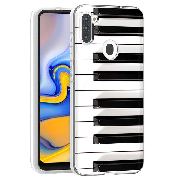 Piano Keys Print Slim Cover For Samsung Galaxy A (A42, A35, A25, A15, A11, A03S), Print in USA