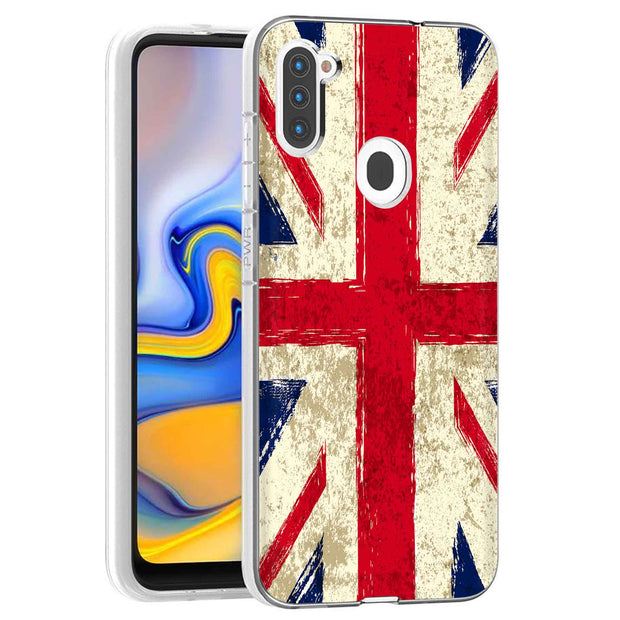 Old UK Flag Print Slim Cover For Samsung Galaxy A (A42, A35, A25, A15, A11, A03S), Print in USA