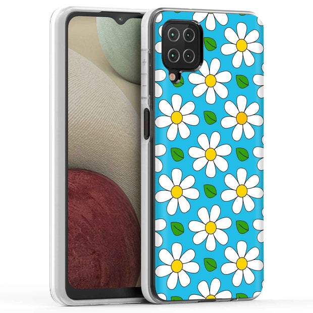 Daisy Pattern Print Slim Cover For Samsung Galaxy A (A42, A35, A25, A15, A11, A03S), Print in USA