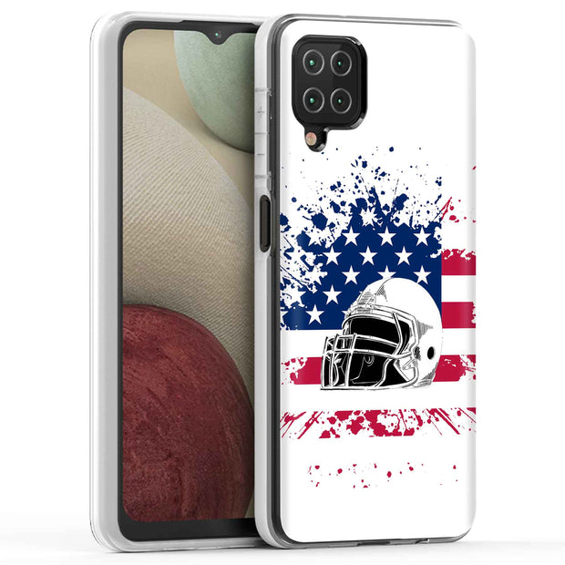 USA Flag Helmet Print Slim Cover For Samsung Galaxy A (A42, A35, A25, A15, A11, A03S), Print in USA