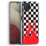 Checkers Flame Print Slim Cover For Samsung Galaxy A (A42, A35, A25, A15, A11, A03S), Print in USA