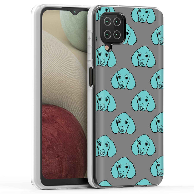 Blue Dog Print Slim Cover For Samsung Galaxy A (A42, A35, A25, A15, A11, A03S), Print in USA