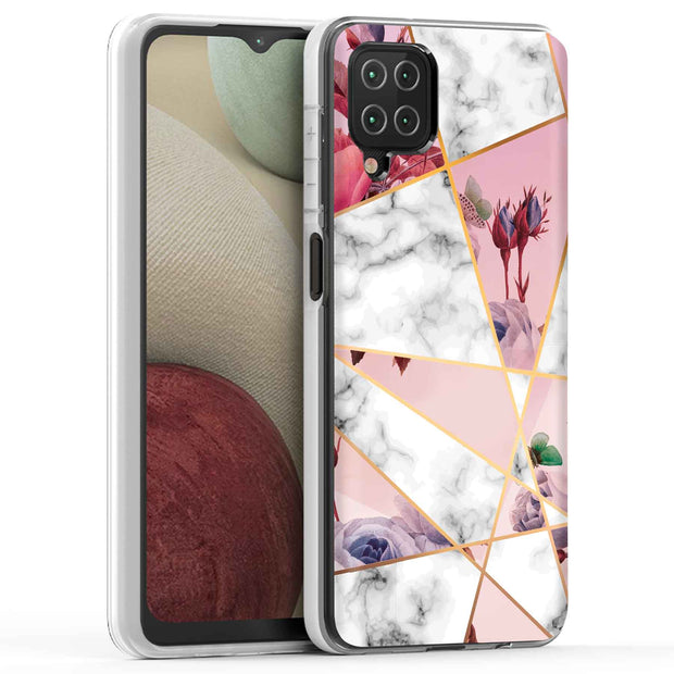 Marble Flower Print Slim Cover For Samsung Galaxy A (A42, A35, A25, A15, A11, A03S), Print in USA