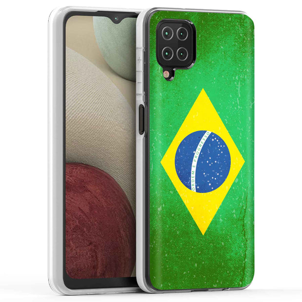 Old Flag Brazil Print Slim Cover For Samsung Galaxy A (A42, A35, A25, A15, A11, A03S), Print in USA