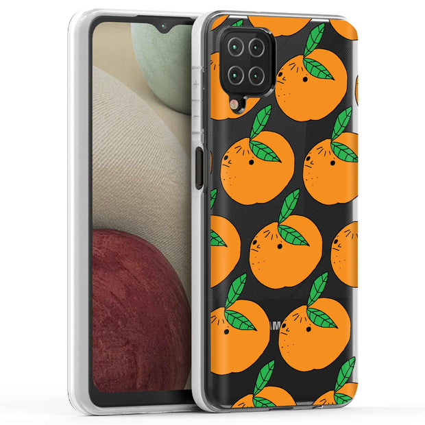 Orange Fruit Print Slim Cover For Samsung Galaxy A (A42, A35, A25, A15, A11, A03S), Print in USA