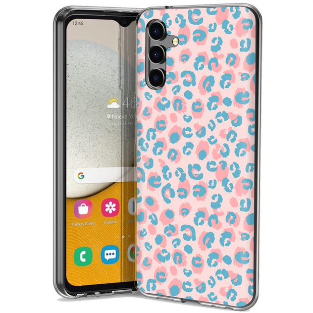 Pink Leopard Print Slim Cover For Samsung Galaxy A (A42, A35, A25, A15, A11, A03S), Print in USA