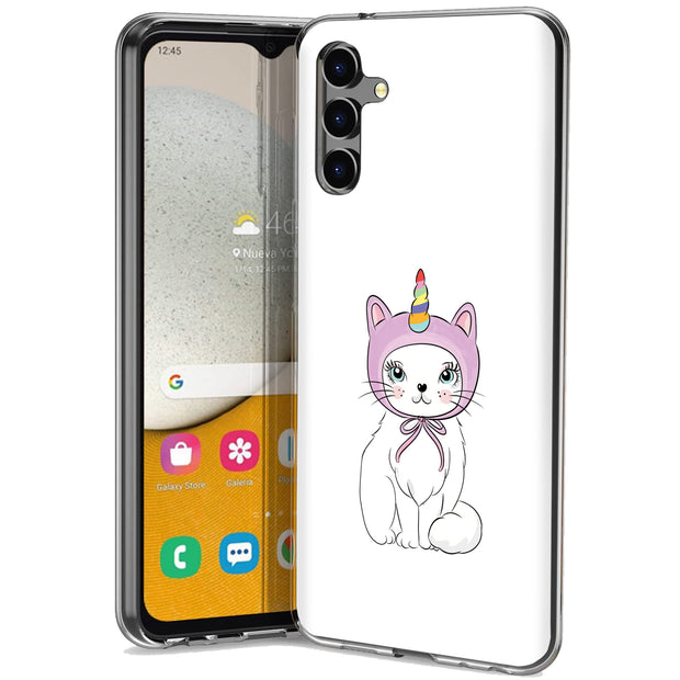 Unicorn Kitty Print Slim Cover For Samsung Galaxy A (A42, A35, A25, A15, A11, A03S), Print in USA