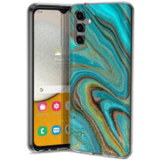 Gold Blu Marble Print Slim Cover For Samsung Galaxy A (A42, A35, A25, A15, A11, A03S), Print in USA