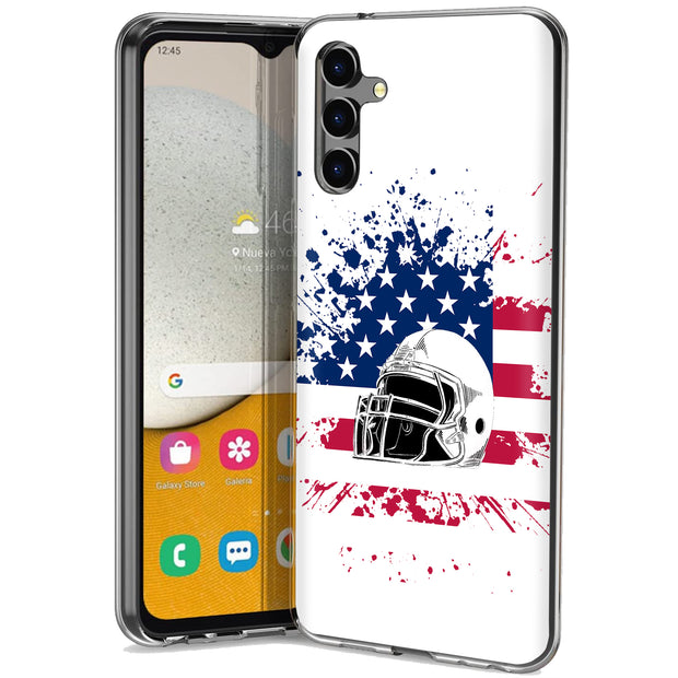 USA Flag Helmet Print Slim Cover For Samsung Galaxy A (A42, A35, A25, A15, A11, A03S), Print in USA