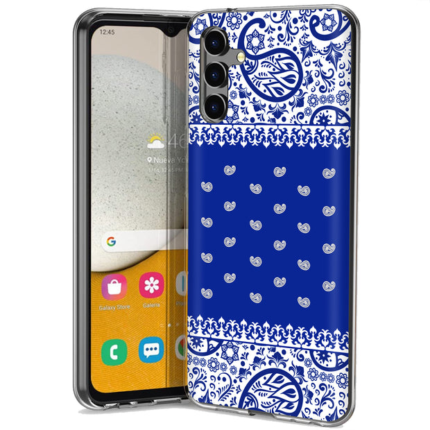 Paisley Blue Print Slim Cover For Samsung Galaxy A (A42, A35, A25, A15, A11, A03S), Print in USA