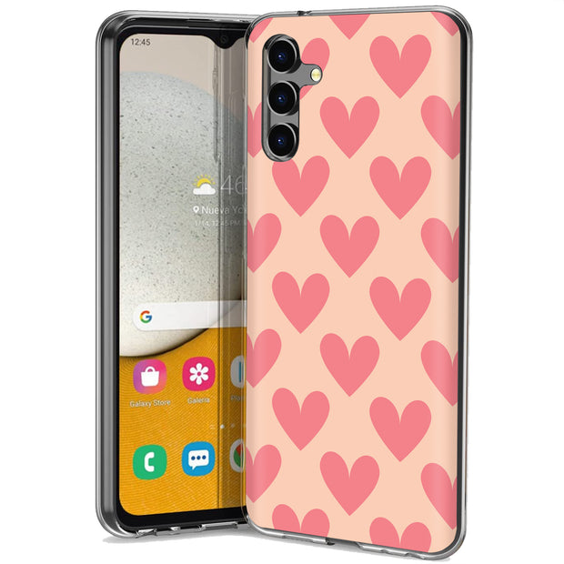 Red Hearts Print Slim Cover For Samsung Galaxy A (A42, A35, A25, A15, A11, A03S), Print in USA