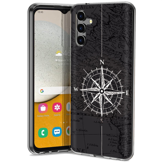 Map Compass Print Slim Cover For Samsung Galaxy A (A42, A35, A25, A15, A11, A03S), Print in USA