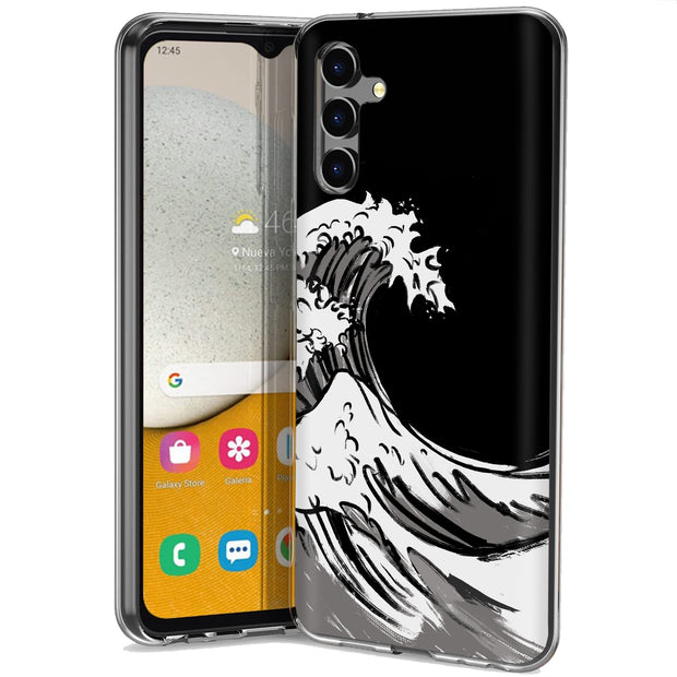 Japanese Waves Print Slim Cover For Samsung Galaxy A (A42, A35, A25, A15, A11, A03S), Print in USA