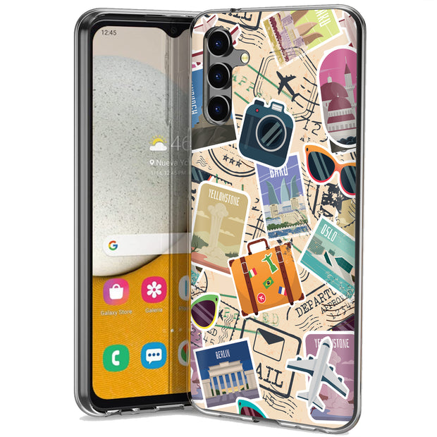 Travel Sticker Print Slim Cover For Samsung Galaxy A (A42, A35, A25, A15, A11, A03S), Print in USA