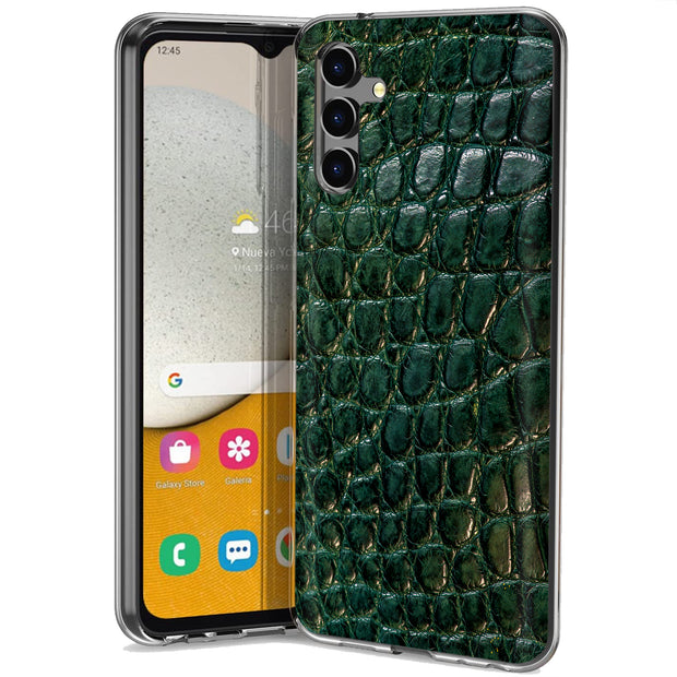 Green Alligator Print Slim Cover For Samsung Galaxy A (A42, A35, A25, A15, A11, A03S), Print in USA