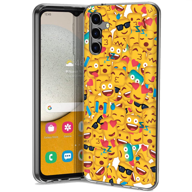 Square Emojis Print Slim Cover For Samsung Galaxy A (A42, A35, A25, A15, A11, A03S), Print in USA