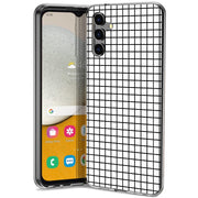 Blk White Grid Print Slim Cover For Samsung Galaxy A (A42, A35, A25, A15, A11, A03S), Print in USA