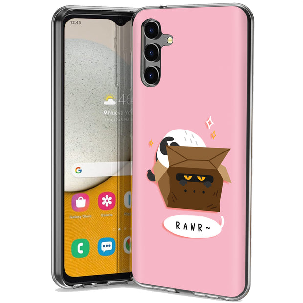 Cat Hide Box Print Slim Cover For Samsung Galaxy A (A42, A35, A25, A15, A11, A03S), Print in USA