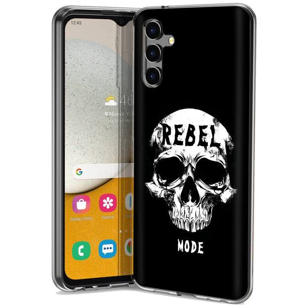 Rebel Skull Print Slim Cover For Samsung Galaxy A (A42, A35, A25, A15, A11, A03S), Print in USA