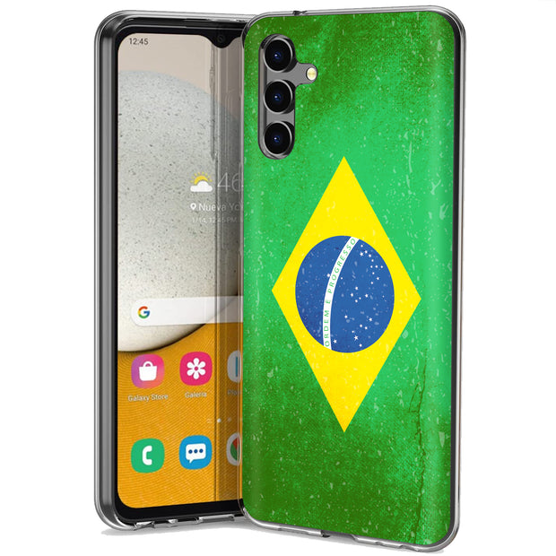 Old Flag Brazil Print Slim Cover For Samsung Galaxy A (A42, A35, A25, A15, A11, A03S), Print in USA