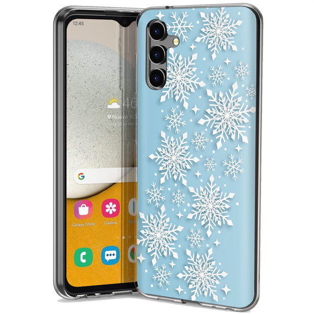 Snowflake Blue Print Slim Cover For Samsung Galaxy A (A42, A35, A25, A15, A11, A03S), Print in USA