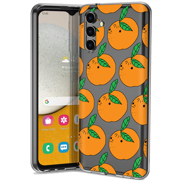 Orange Fruit Print Slim Cover For Samsung Galaxy A (A42, A35, A25, A15, A11, A03S), Print in USA